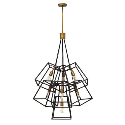 Hinkley Fulton 7-Light Bronze and Brass Cage Chandelier