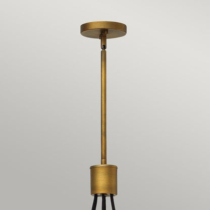 Hinkley Fulton 7-Light Bronze and Brass Cage Chandelier