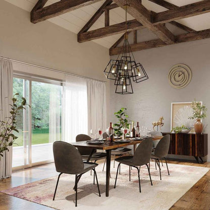 Hinkley Fulton 7-Light Bronze and Brass Cage Chandelier