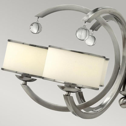 Hinkley Monaco 6-Light Brushed Nickel Crystal & Opal Modern Glass Chandelier