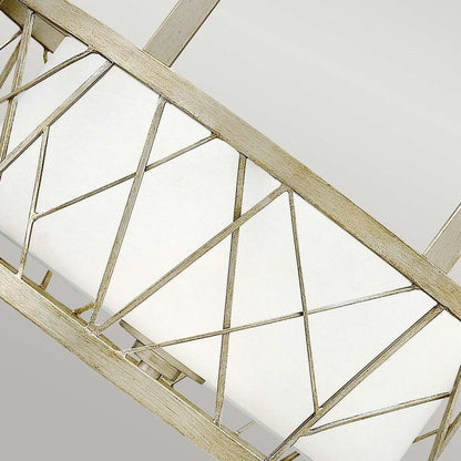 Hinkley Nest 3-Light Modern Pendant Chandelier in Silver Leaf with Distressed Etched Glass