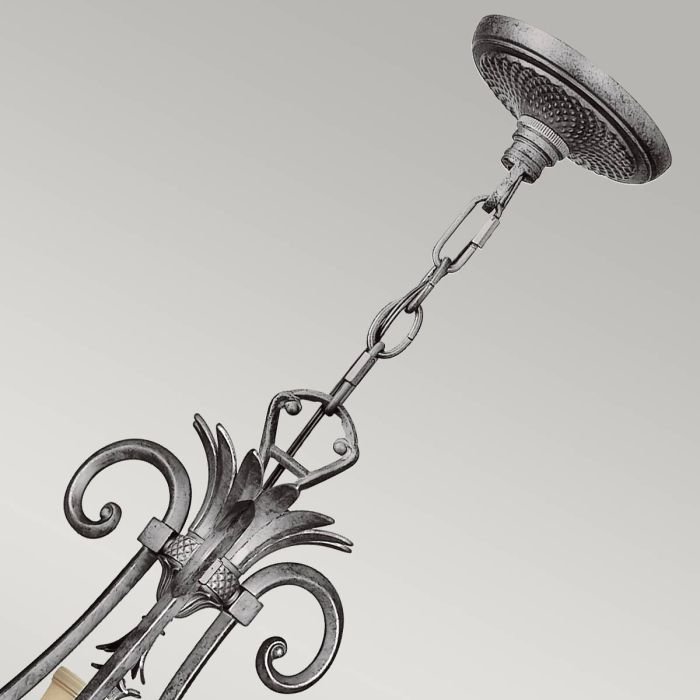 Hinkley Plantation 10-Light Polished Antique Nickel Candle Chandelier with Linen Shades and Clear Optic Glass