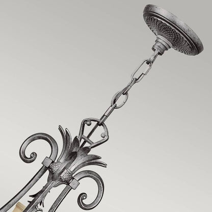 Hinkley Plantation 10-Light Polished Antique Nickel Candle Chandelier with Linen Shades and Clear Optic Glass