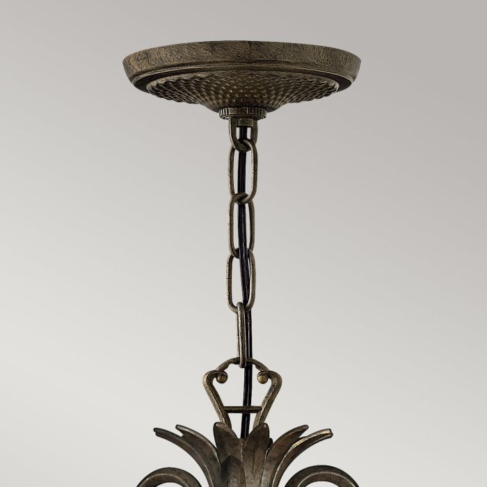 Hinkley Plantation 3-Light Pearl Bronze Candle Chandelier with Linen Shades and Clear Optic Glass