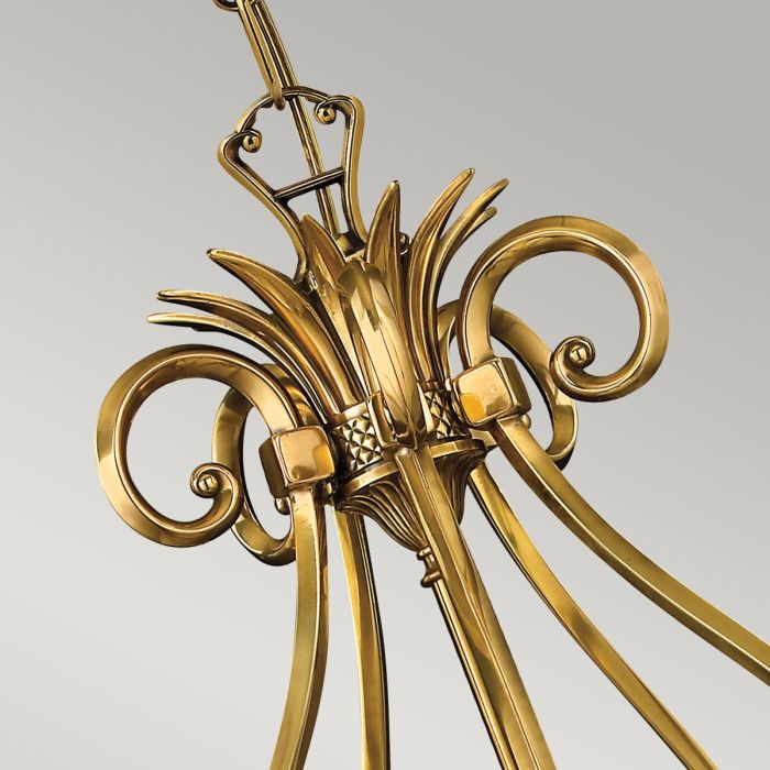Hinkley Plantation 5-Light Burnished Brass Chandelier with Clear Optic Glass