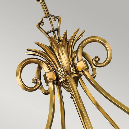 Hinkley Plantation 5-Light Burnished Brass Chandelier with Clear Optic Glass