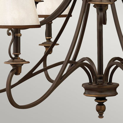Hinkley Plymouth 15-Light Olde Bronze Candle Chandelier with Organza Shades