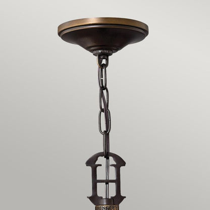 Hinkley Plymouth 3-Light Olde Bronze Candle Chandelier with Organza Shades