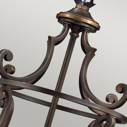 Hinkley Plymouth 4-Light Lantern Chandelier in Olde Bronze