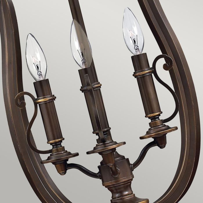 Hinkley Plymouth 4-Light Lantern Chandelier in Olde Bronze