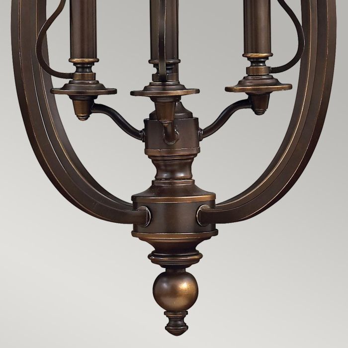 Hinkley Plymouth 4-Light Lantern Chandelier in Olde Bronze