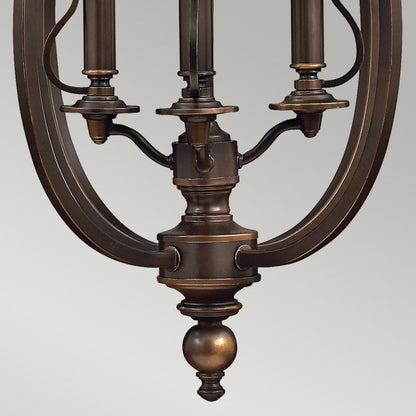 Hinkley Plymouth 4-Light Lantern Chandelier in Olde Bronze