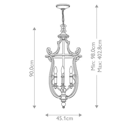 Hinkley Plymouth 4-Light Lantern Chandelier in Olde Bronze