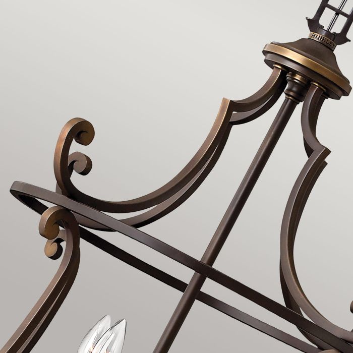 Hinkley Plymouth 8-Light Lantern Chandelier in Olde Bronze