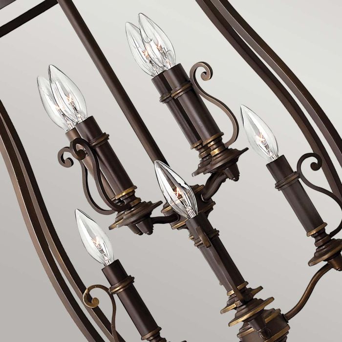 Hinkley Plymouth 8-Light Lantern Chandelier in Olde Bronze