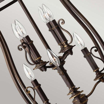 Hinkley Plymouth 8-Light Lantern Chandelier in Olde Bronze