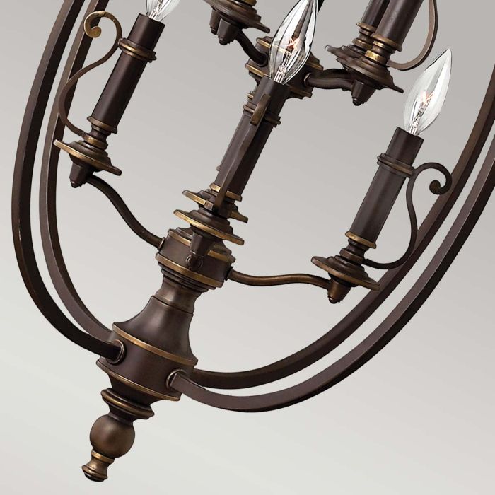 Hinkley Plymouth 8-Light Lantern Chandelier in Olde Bronze