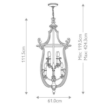 Hinkley Plymouth 8-Light Lantern Chandelier in Olde Bronze