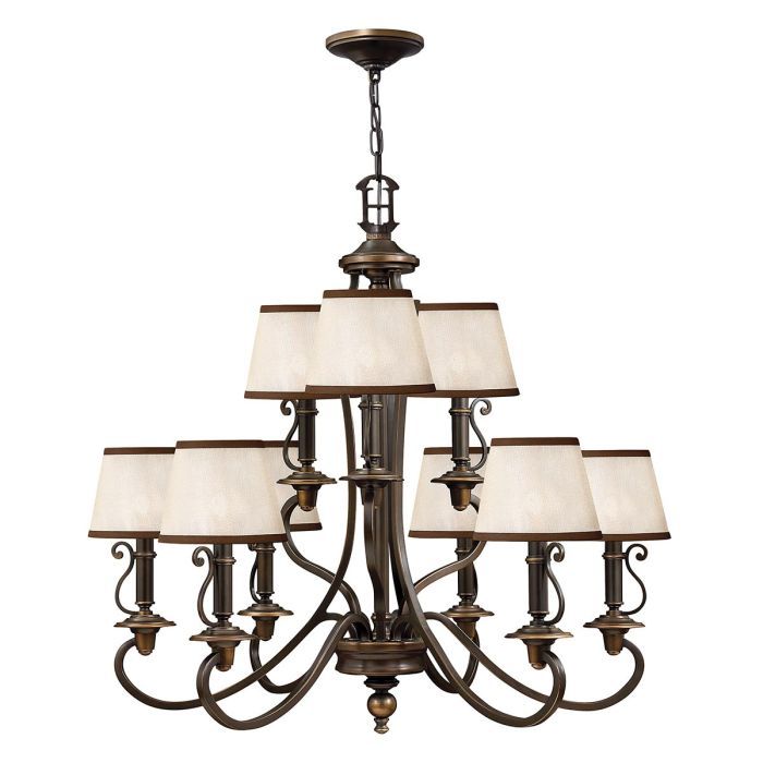 Hinkley Plymouth 9-Light Olde Bronze Candle Chandelier