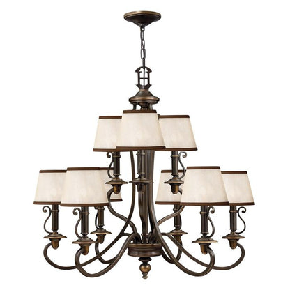 Hinkley Plymouth 9-Light Olde Bronze Candle Chandelier