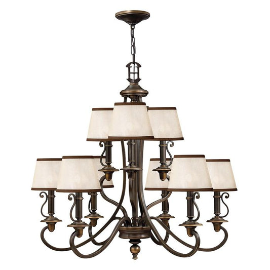 Hinkley Plymouth 9-Light Olde Bronze Candle Chandelier