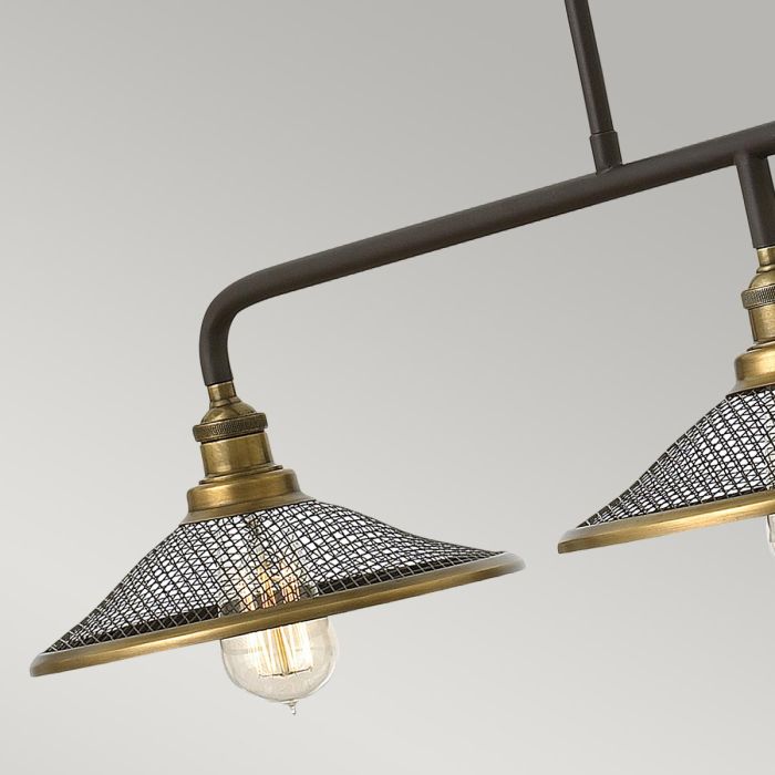 Hinkley Rigby 3-Light Buckeye Bronze and Brass Island Chandelier