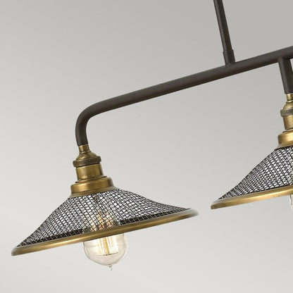 Hinkley Rigby 3-Light Buckeye Bronze and Brass Island Chandelier