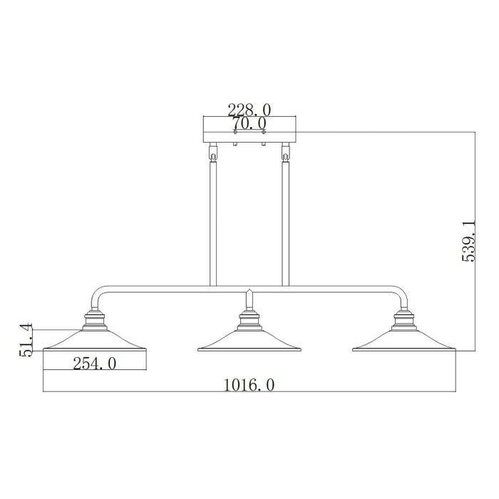 Hinkley Rigby 3-Light Buckeye Bronze and Brass Island Chandelier