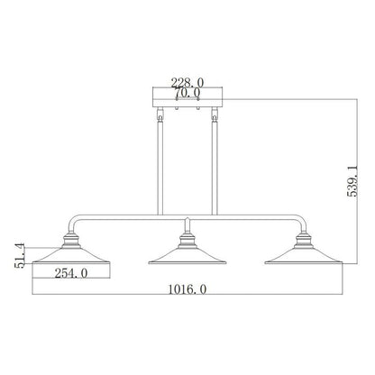 Hinkley Rigby 3-Light Buckeye Bronze and Brass Island Chandelier