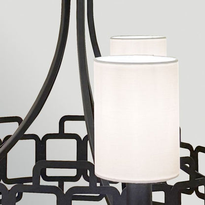 Hinkley Sabina 5-Light Black Fabric Shade Industrial Chandelier