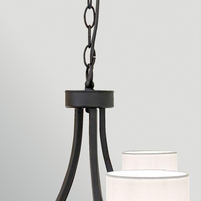 Hinkley Sabina 5-Light Black Fabric Shade Industrial Chandelier