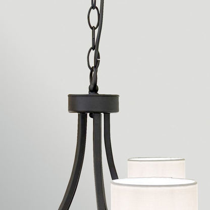 Hinkley Sabina 5-Light Black Fabric Shade Industrial Chandelier