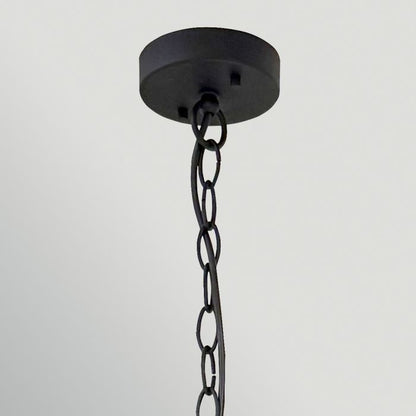 Hinkley Sabina 5-Light Black Fabric Shade Industrial Chandelier