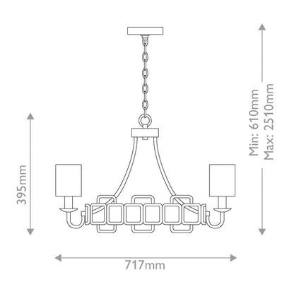 Hinkley Sabina 5-Light Black Fabric Shade Industrial Chandelier