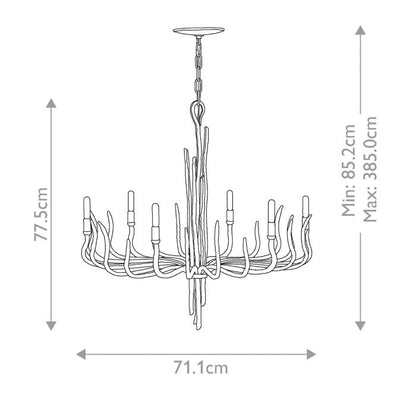 Hinkley Spyre 6-Light Metallic Matte Bronze Candle Chandelier with Ivory Linen Shades