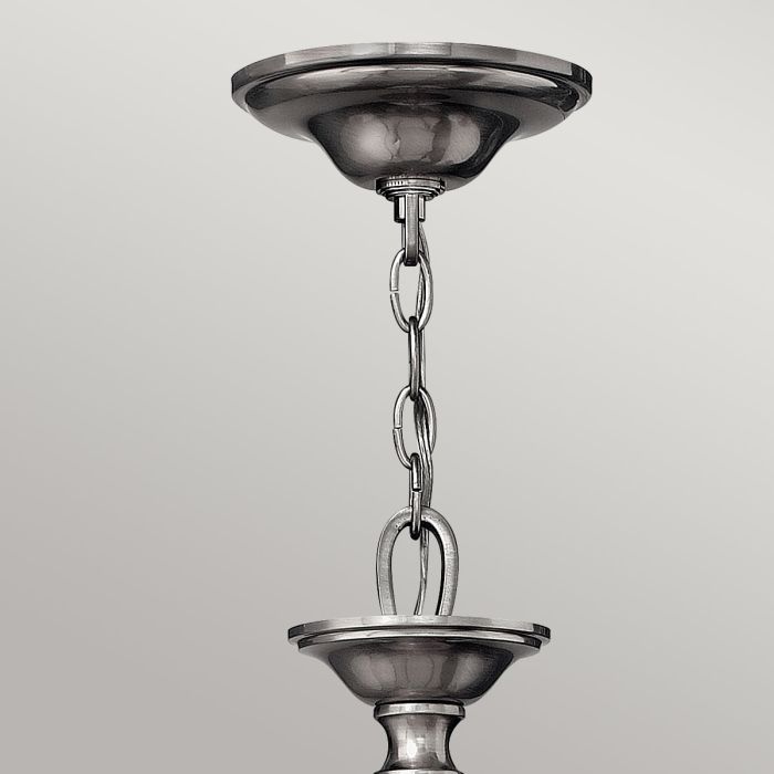 Hinkley Sussex 5-Light Brushed Nickel Modern Chandelier with Linen Shades and Clear Glass