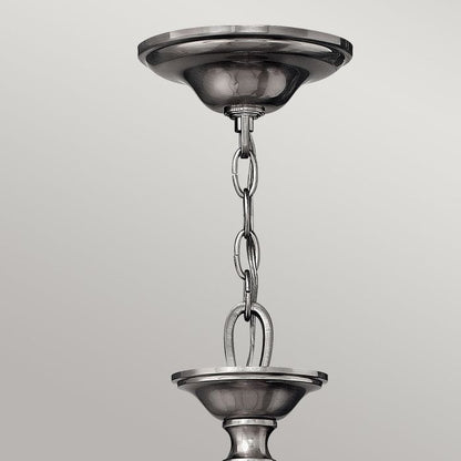 Hinkley Sussex 5-Light Brushed Nickel Modern Chandelier with Linen Shades and Clear Glass