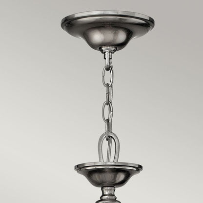 Hinkley Sussex 9-Light Brushed Nickel Modern Chandelier with Linen Shades and Clear Glass