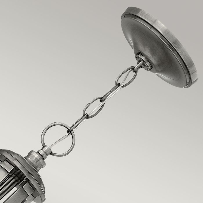 Hinkley Truman 5-Light Antique Nickel Modern Chandelier with Etched Opal Glass