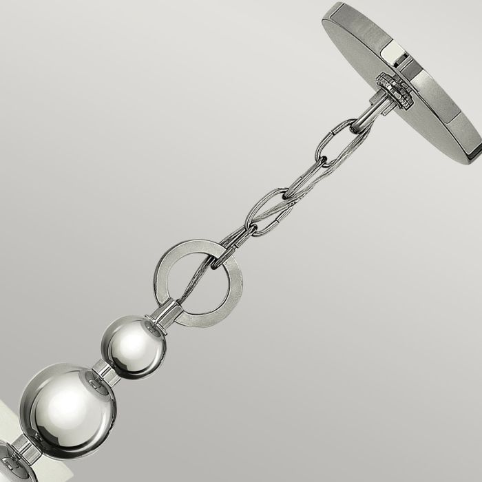 Hinkley Zelda 5-Light Polished Nickel Modern Chandelier with Etched Glass