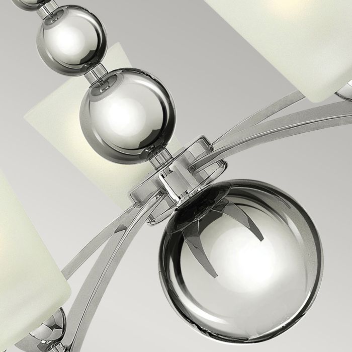 Hinkley Zelda 5-Light Polished Nickel Modern Chandelier with Etched Glass