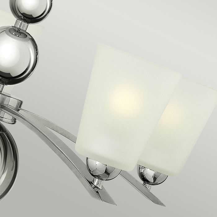 Hinkley Zelda 5-Light Polished Nickel Modern Chandelier with Etched Glass