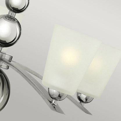 Hinkley Zelda 5-Light Polished Nickel Modern Chandelier with Etched Glass