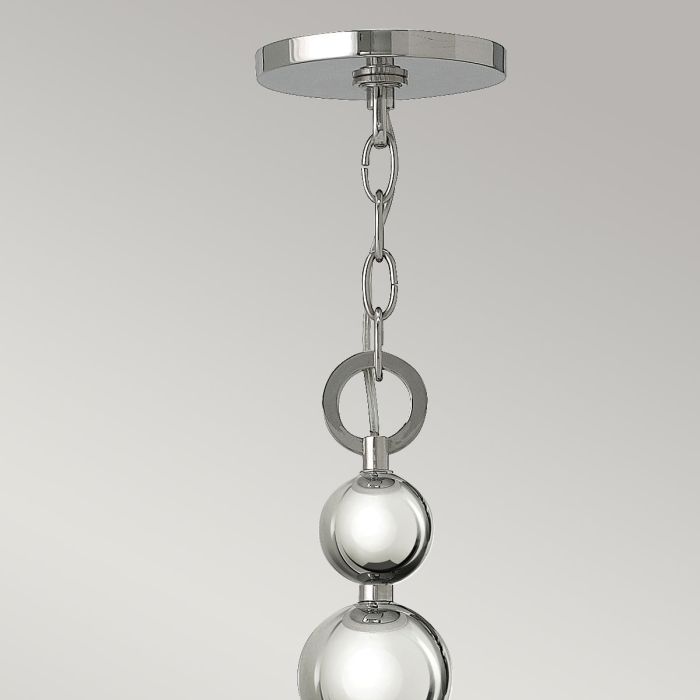 Hinkley Zelda 8-Light Polished Nickel Modern Chandelier with Etched Glass