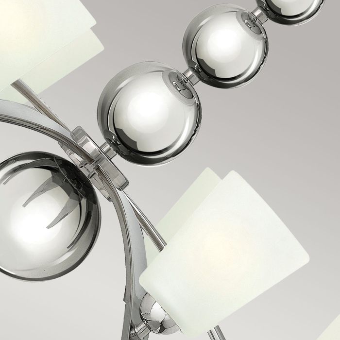 Hinkley Zelda 8-Light Polished Nickel Modern Chandelier with Etched Glass