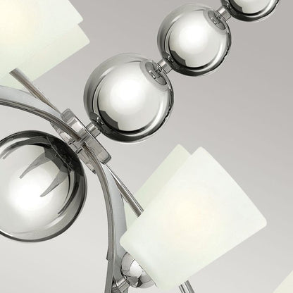 Hinkley Zelda 8-Light Polished Nickel Modern Chandelier with Etched Glass