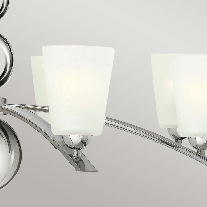 Hinkley Zelda 8-Light Polished Nickel Modern Chandelier with Etched Glass