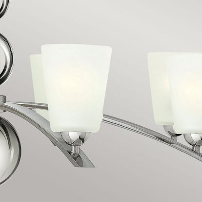 Hinkley Zelda 8-Light Polished Nickel Modern Chandelier with Etched Glass