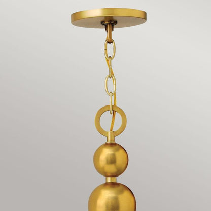 Hinkley Zelda 8-Light Vintage Brass Modern Chandelier with Etched Glass