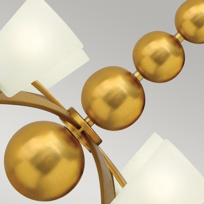 Hinkley Zelda 8-Light Vintage Brass Modern Chandelier with Etched Glass